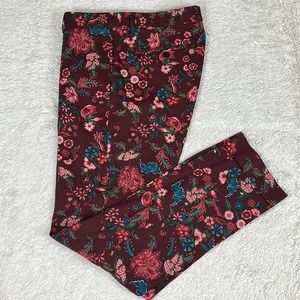 Gucci Men's Floral Riding Trouser Pants Burgundy IT Size 48 / US 38 Woman sz 10